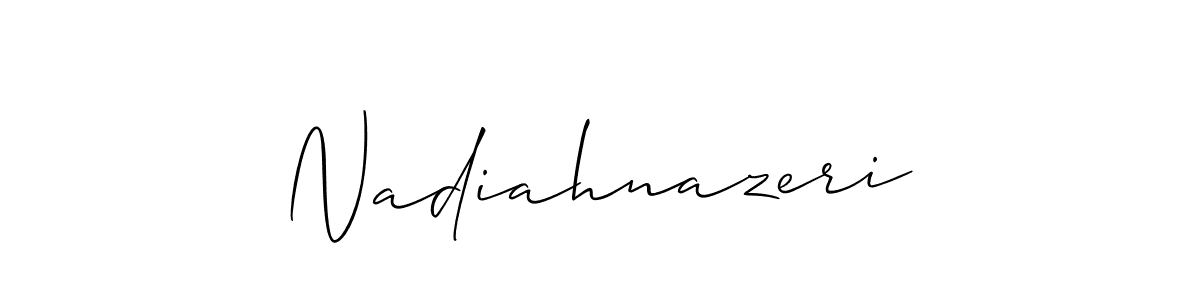 Also we have Nadiahnazeri name is the best signature style. Create professional handwritten signature collection using Allison_Script autograph style. Nadiahnazeri signature style 2 images and pictures png