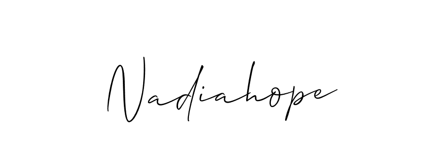 The best way (Allison_Script) to make a short signature is to pick only two or three words in your name. The name Nadiahope include a total of six letters. For converting this name. Nadiahope signature style 2 images and pictures png