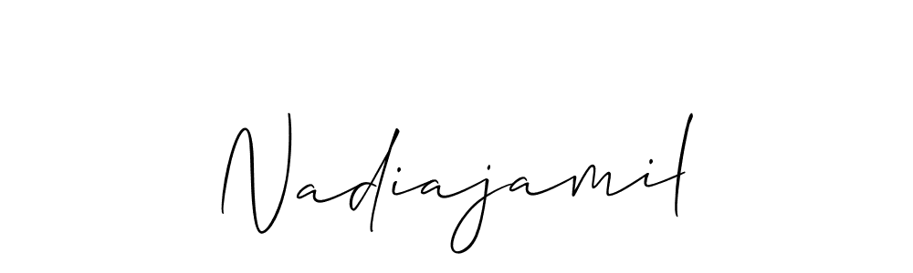 This is the best signature style for the Nadiajamil name. Also you like these signature font (Allison_Script). Mix name signature. Nadiajamil signature style 2 images and pictures png