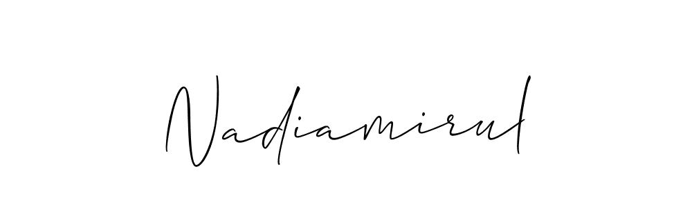 How to Draw Nadiamirul signature style? Allison_Script is a latest design signature styles for name Nadiamirul. Nadiamirul signature style 2 images and pictures png
