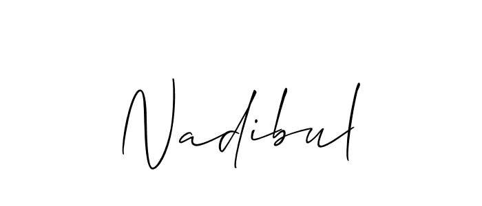 How to Draw Nadibul signature style? Allison_Script is a latest design signature styles for name Nadibul. Nadibul signature style 2 images and pictures png