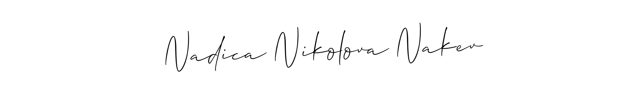 Nadica Nikolova Nakev stylish signature style. Best Handwritten Sign (Allison_Script) for my name. Handwritten Signature Collection Ideas for my name Nadica Nikolova Nakev. Nadica Nikolova Nakev signature style 2 images and pictures png