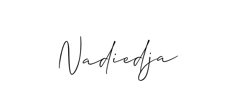 How to make Nadiedja signature? Allison_Script is a professional autograph style. Create handwritten signature for Nadiedja name. Nadiedja signature style 2 images and pictures png