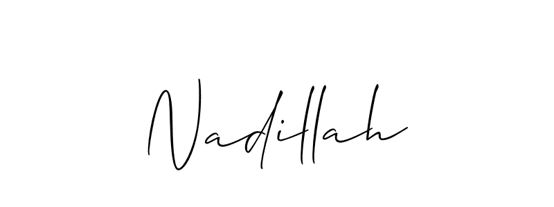 Design your own signature with our free online signature maker. With this signature software, you can create a handwritten (Allison_Script) signature for name Nadillah. Nadillah signature style 2 images and pictures png