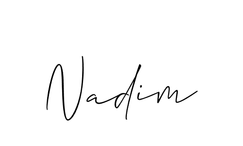 You should practise on your own different ways (Allison_Script) to write your name (Nadim) in signature. don't let someone else do it for you. Nadim signature style 2 images and pictures png
