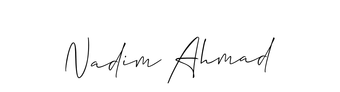 Also You can easily find your signature by using the search form. We will create Nadim Ahmad name handwritten signature images for you free of cost using Allison_Script sign style. Nadim Ahmad signature style 2 images and pictures png