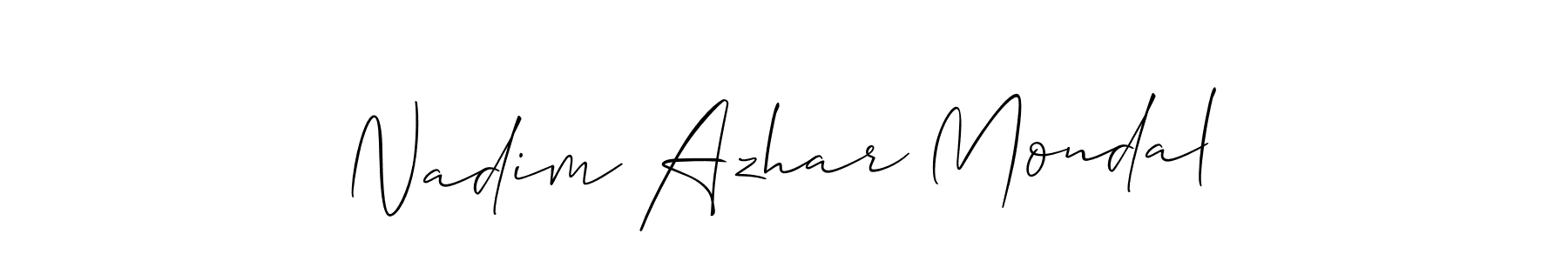 Make a short Nadim Azhar Mondal signature style. Manage your documents anywhere anytime using Allison_Script. Create and add eSignatures, submit forms, share and send files easily. Nadim Azhar Mondal signature style 2 images and pictures png