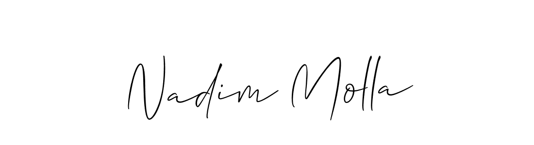 Design your own signature with our free online signature maker. With this signature software, you can create a handwritten (Allison_Script) signature for name Nadim Molla. Nadim Molla signature style 2 images and pictures png