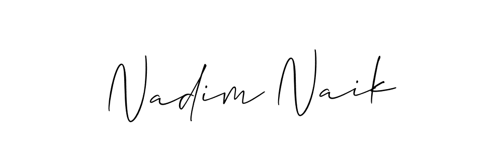 You should practise on your own different ways (Allison_Script) to write your name (Nadim Naik) in signature. don't let someone else do it for you. Nadim Naik signature style 2 images and pictures png