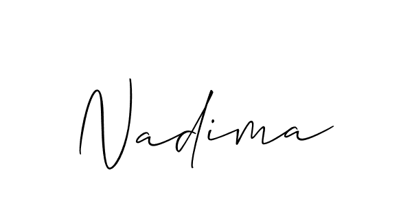 Similarly Allison_Script is the best handwritten signature design. Signature creator online .You can use it as an online autograph creator for name Nadima. Nadima signature style 2 images and pictures png