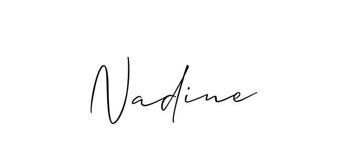 The best way (Allison_Script) to make a short signature is to pick only two or three words in your name. The name Nadine  include a total of six letters. For converting this name. Nadine  signature style 2 images and pictures png