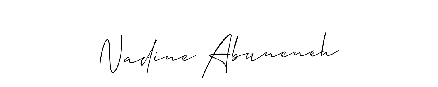 Make a beautiful signature design for name Nadine Abuneneh. With this signature (Allison_Script) style, you can create a handwritten signature for free. Nadine Abuneneh signature style 2 images and pictures png