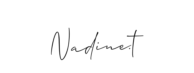 Use a signature maker to create a handwritten signature online. With this signature software, you can design (Allison_Script) your own signature for name Nadine.t. Nadine.t signature style 2 images and pictures png