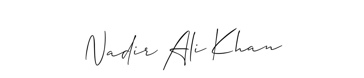 Design your own signature with our free online signature maker. With this signature software, you can create a handwritten (Allison_Script) signature for name Nadir Ali Khan. Nadir Ali Khan signature style 2 images and pictures png