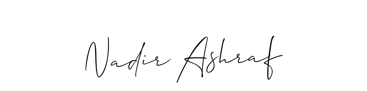 How to make Nadir Ashraf name signature. Use Allison_Script style for creating short signs online. This is the latest handwritten sign. Nadir Ashraf signature style 2 images and pictures png