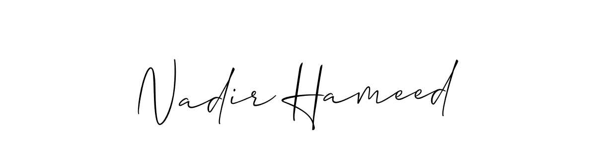 Also we have Nadir Hameed name is the best signature style. Create professional handwritten signature collection using Allison_Script autograph style. Nadir Hameed signature style 2 images and pictures png
