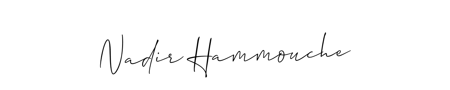 How to make Nadir Hammouche name signature. Use Allison_Script style for creating short signs online. This is the latest handwritten sign. Nadir Hammouche signature style 2 images and pictures png