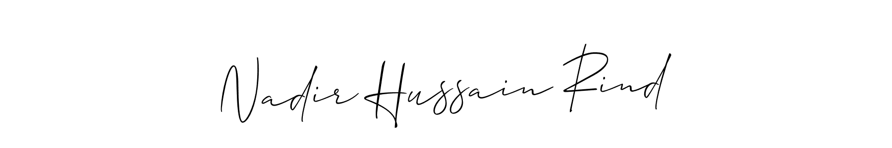 Similarly Allison_Script is the best handwritten signature design. Signature creator online .You can use it as an online autograph creator for name Nadir Hussain Rind. Nadir Hussain Rind signature style 2 images and pictures png