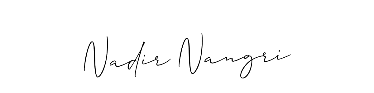 if you are searching for the best signature style for your name Nadir Nangri. so please give up your signature search. here we have designed multiple signature styles  using Allison_Script. Nadir Nangri signature style 2 images and pictures png