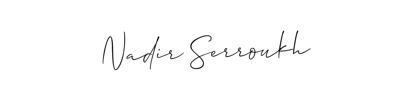 Make a beautiful signature design for name Nadir Serroukh. With this signature (Allison_Script) style, you can create a handwritten signature for free. Nadir Serroukh signature style 2 images and pictures png