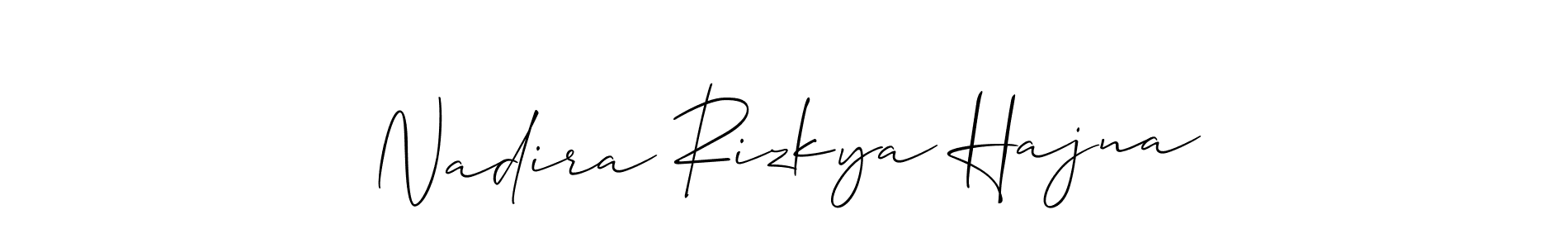 Once you've used our free online signature maker to create your best signature Allison_Script style, it's time to enjoy all of the benefits that Nadira Rizkya Hajna name signing documents. Nadira Rizkya Hajna signature style 2 images and pictures png