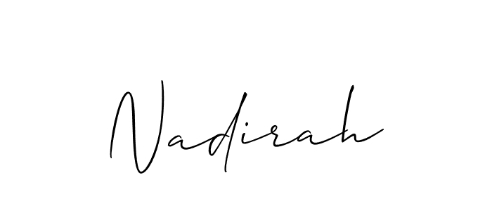 How to make Nadirah signature? Allison_Script is a professional autograph style. Create handwritten signature for Nadirah name. Nadirah signature style 2 images and pictures png