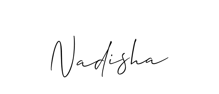 Create a beautiful signature design for name Nadisha. With this signature (Allison_Script) fonts, you can make a handwritten signature for free. Nadisha signature style 2 images and pictures png