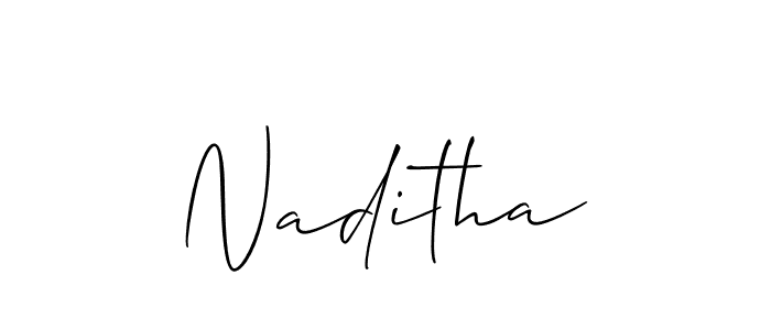 Also You can easily find your signature by using the search form. We will create Naditha name handwritten signature images for you free of cost using Allison_Script sign style. Naditha signature style 2 images and pictures png