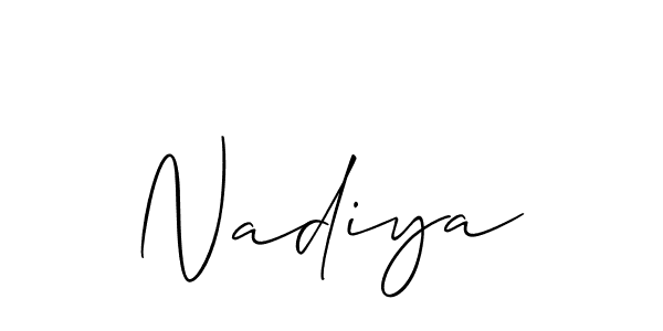 You should practise on your own different ways (Allison_Script) to write your name (Nadiya) in signature. don't let someone else do it for you. Nadiya signature style 2 images and pictures png