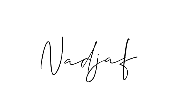 Also we have Nadjaf name is the best signature style. Create professional handwritten signature collection using Allison_Script autograph style. Nadjaf signature style 2 images and pictures png