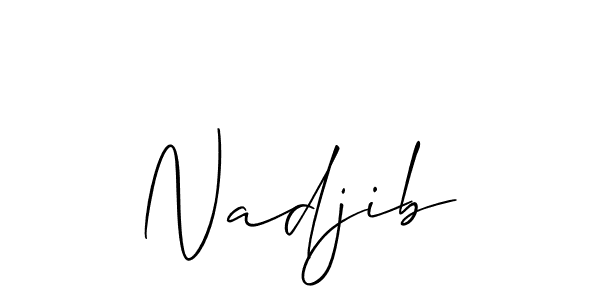 How to Draw Nadjib signature style? Allison_Script is a latest design signature styles for name Nadjib. Nadjib signature style 2 images and pictures png