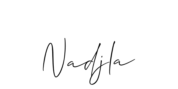 Also You can easily find your signature by using the search form. We will create Nadjla name handwritten signature images for you free of cost using Allison_Script sign style. Nadjla signature style 2 images and pictures png