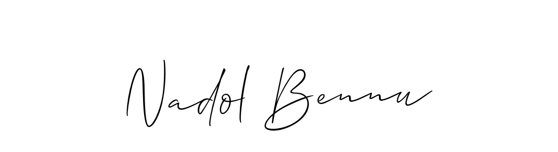Create a beautiful signature design for name Nadol Bennu. With this signature (Allison_Script) fonts, you can make a handwritten signature for free. Nadol Bennu signature style 2 images and pictures png
