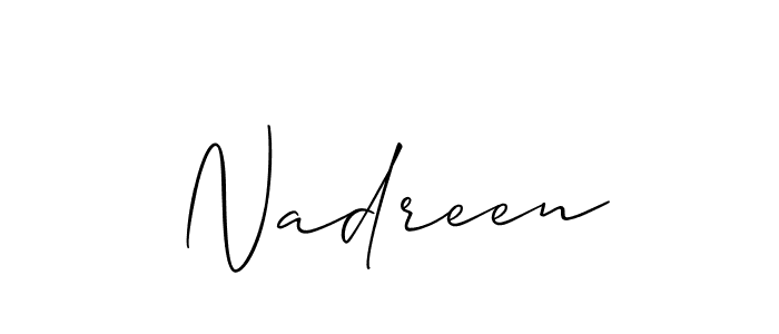 Create a beautiful signature design for name Nadreen. With this signature (Allison_Script) fonts, you can make a handwritten signature for free. Nadreen signature style 2 images and pictures png
