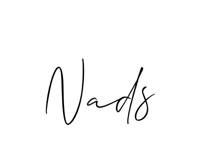 if you are searching for the best signature style for your name Nads. so please give up your signature search. here we have designed multiple signature styles  using Allison_Script. Nads signature style 2 images and pictures png