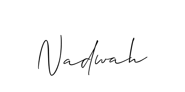 Allison_Script is a professional signature style that is perfect for those who want to add a touch of class to their signature. It is also a great choice for those who want to make their signature more unique. Get Nadwah name to fancy signature for free. Nadwah signature style 2 images and pictures png