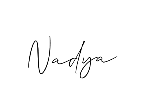 Check out images of Autograph of Nadya name. Actor Nadya Signature Style. Allison_Script is a professional sign style online. Nadya signature style 2 images and pictures png