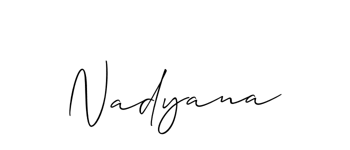 How to make Nadyana signature? Allison_Script is a professional autograph style. Create handwritten signature for Nadyana name. Nadyana signature style 2 images and pictures png