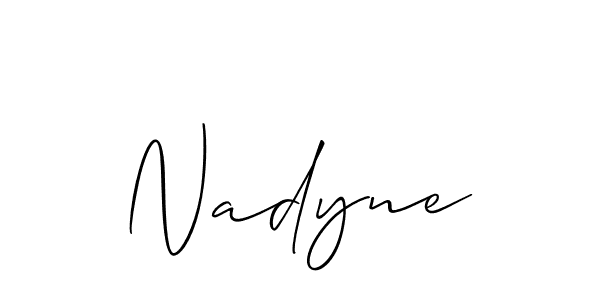 Create a beautiful signature design for name Nadyne. With this signature (Allison_Script) fonts, you can make a handwritten signature for free. Nadyne signature style 2 images and pictures png