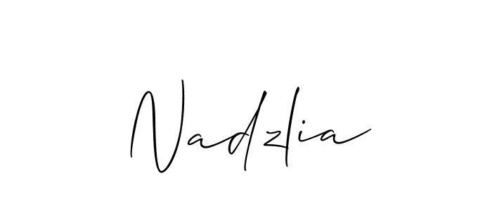 Make a beautiful signature design for name Nadzlia. With this signature (Allison_Script) style, you can create a handwritten signature for free. Nadzlia signature style 2 images and pictures png