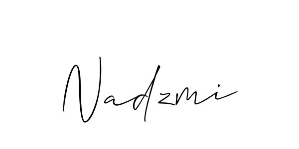 Allison_Script is a professional signature style that is perfect for those who want to add a touch of class to their signature. It is also a great choice for those who want to make their signature more unique. Get Nadzmi name to fancy signature for free. Nadzmi signature style 2 images and pictures png