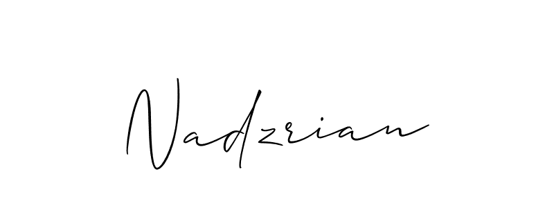 Also You can easily find your signature by using the search form. We will create Nadzrian name handwritten signature images for you free of cost using Allison_Script sign style. Nadzrian signature style 2 images and pictures png