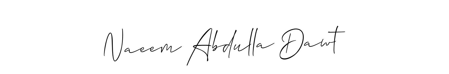 How to make Naeem Abdulla Dawt name signature. Use Allison_Script style for creating short signs online. This is the latest handwritten sign. Naeem Abdulla Dawt signature style 2 images and pictures png