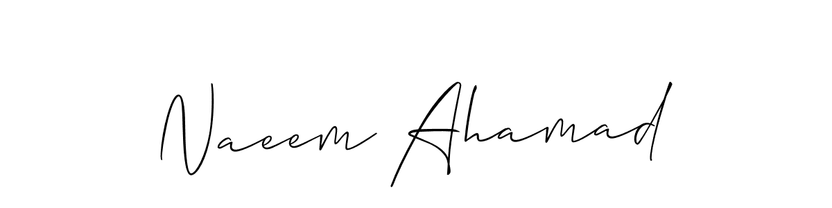 Make a beautiful signature design for name Naeem Ahamad. With this signature (Allison_Script) style, you can create a handwritten signature for free. Naeem Ahamad signature style 2 images and pictures png