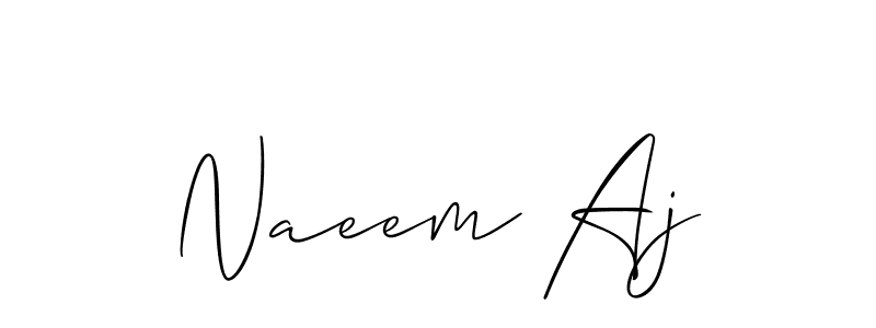 Also we have Naeem Aj name is the best signature style. Create professional handwritten signature collection using Allison_Script autograph style. Naeem Aj signature style 2 images and pictures png