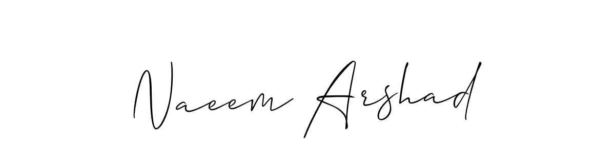 Design your own signature with our free online signature maker. With this signature software, you can create a handwritten (Allison_Script) signature for name Naeem Arshad. Naeem Arshad signature style 2 images and pictures png