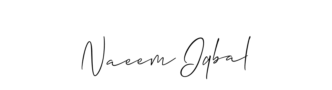 Create a beautiful signature design for name Naeem Iqbal. With this signature (Allison_Script) fonts, you can make a handwritten signature for free. Naeem Iqbal signature style 2 images and pictures png