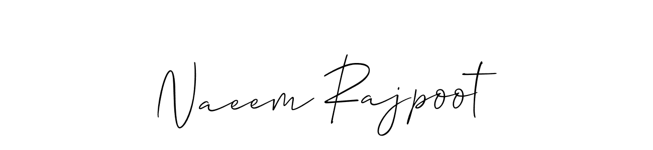 Naeem Rajpoot stylish signature style. Best Handwritten Sign (Allison_Script) for my name. Handwritten Signature Collection Ideas for my name Naeem Rajpoot. Naeem Rajpoot signature style 2 images and pictures png