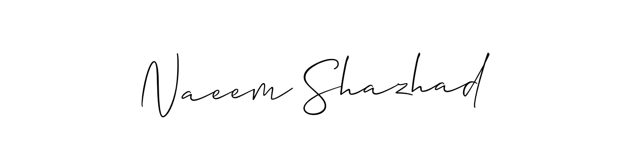 Use a signature maker to create a handwritten signature online. With this signature software, you can design (Allison_Script) your own signature for name Naeem Shazhad. Naeem Shazhad signature style 2 images and pictures png
