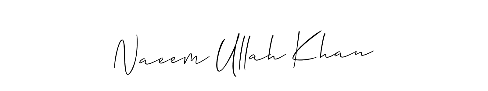 Make a short Naeem Ullah Khan signature style. Manage your documents anywhere anytime using Allison_Script. Create and add eSignatures, submit forms, share and send files easily. Naeem Ullah Khan signature style 2 images and pictures png